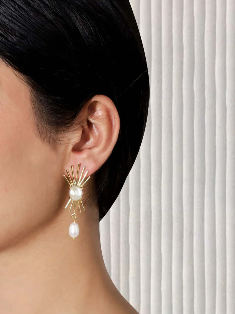 Sunburst Pearl Earrings