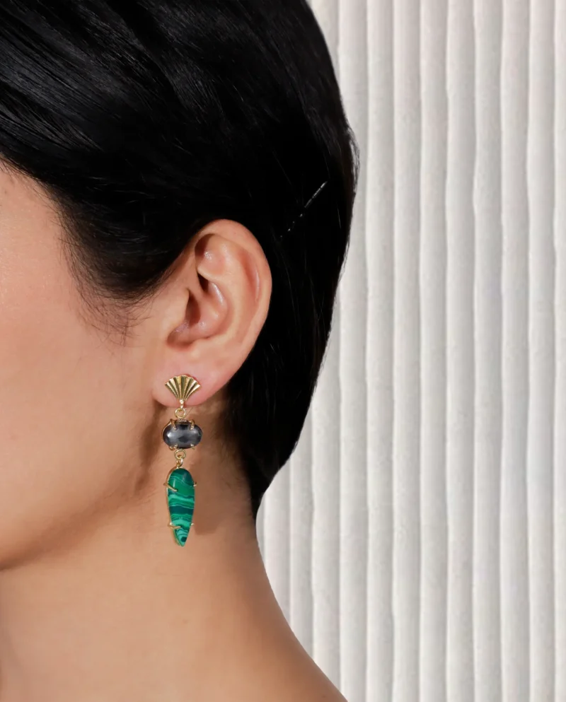 Vintage Fan Drop Earrings