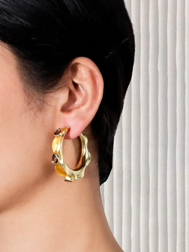 Golden Wave Hoop Earrings
