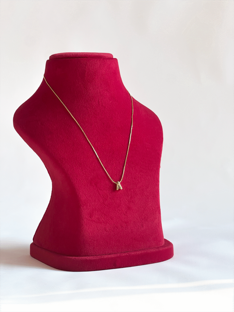 Gold Initial Letter Necklace